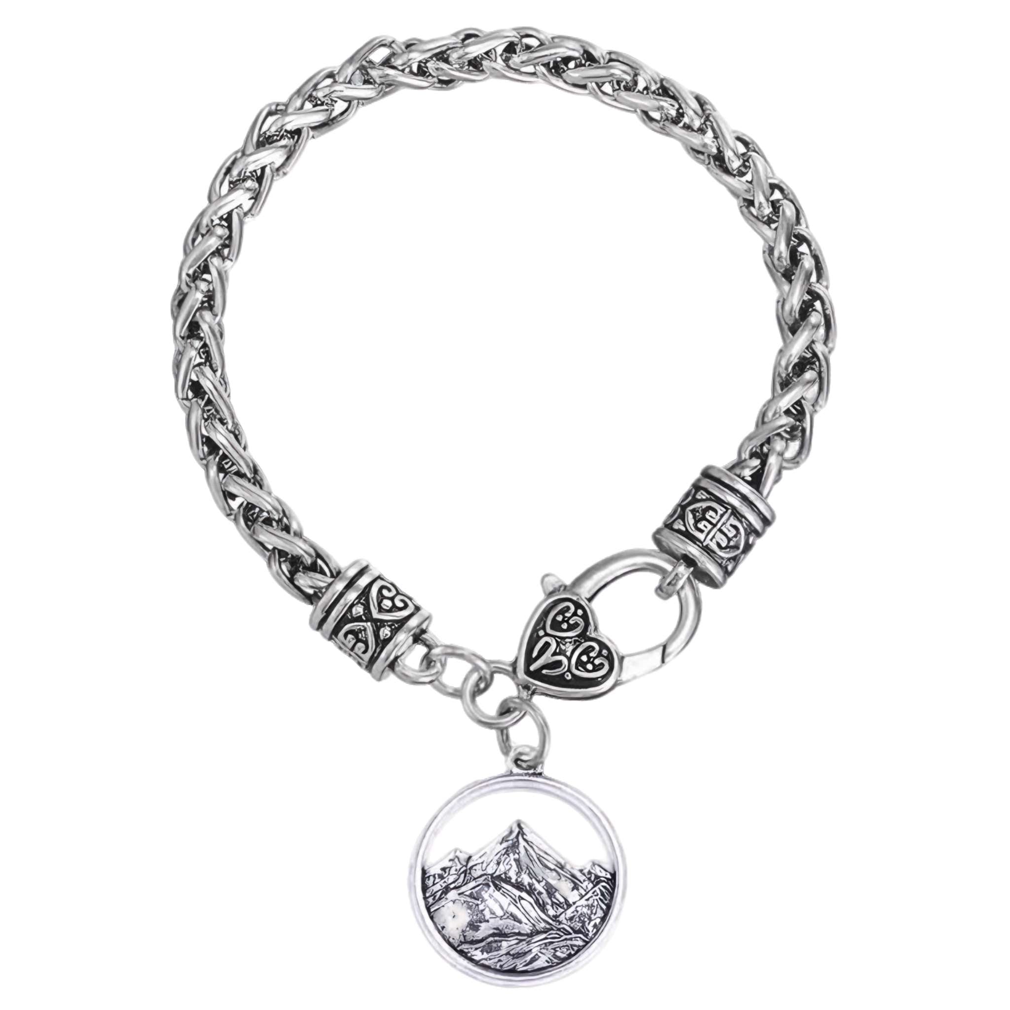 SummitWeave Mountain Charm Bracelet – Silver-Tone