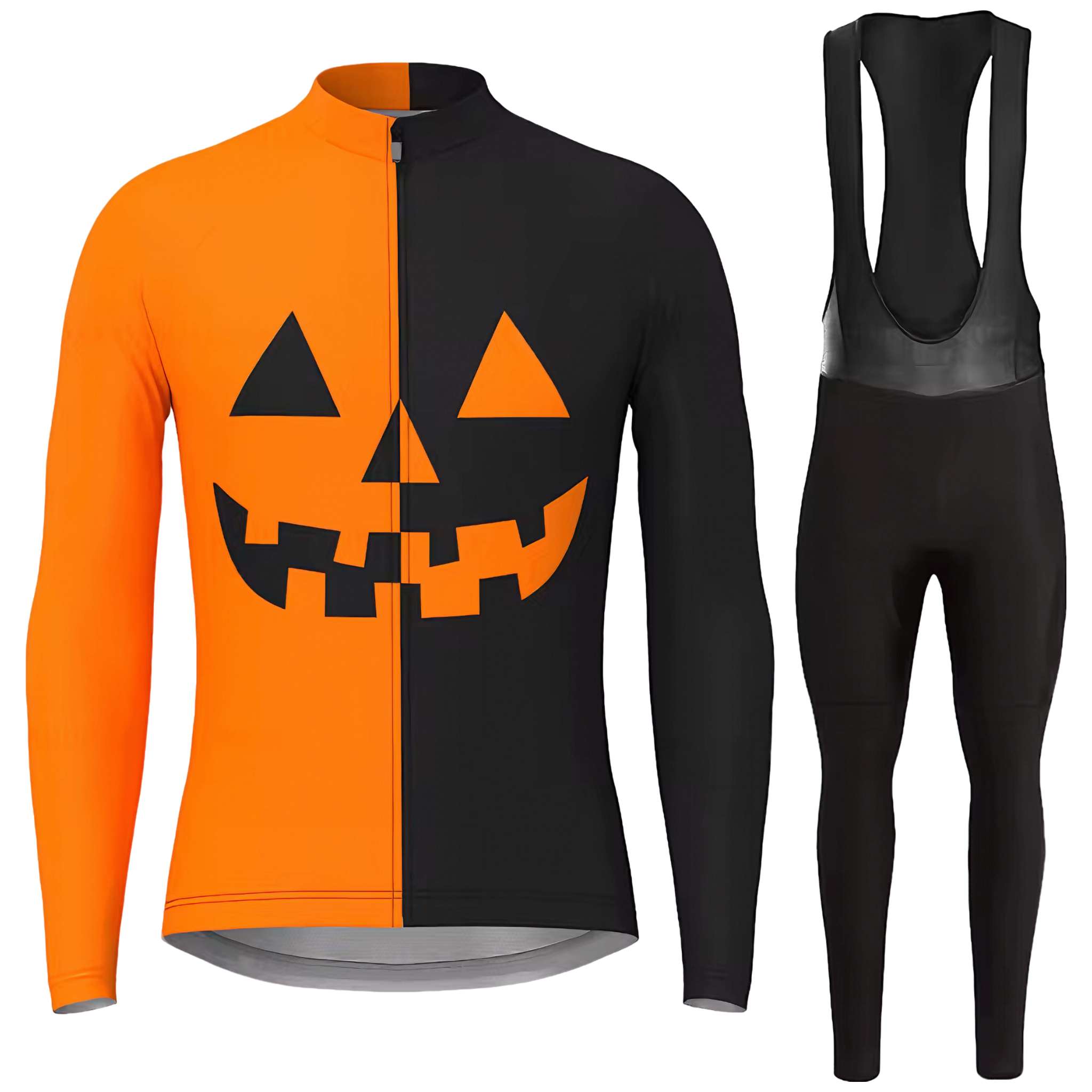 Men's Halloween Thermal Fleece Cycling Jersey Set - Men's