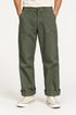 Bronson olive fatigue pants, full-length front view with patch pockets