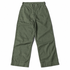 Bronson olive fatigue pants, laid flat with waistband and front patch pockets