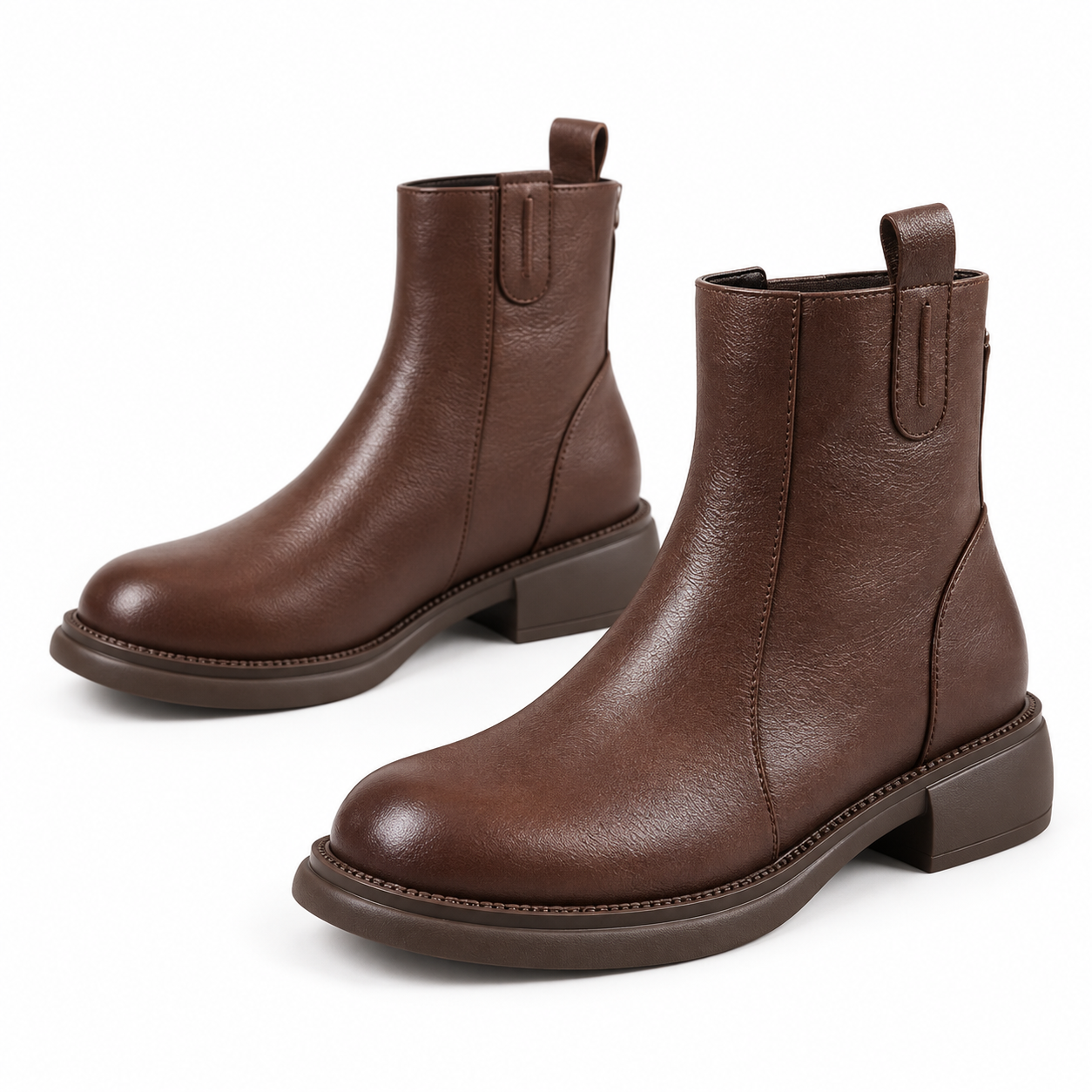 XIKUO dark-brown ankle boots, three-quarter pair view