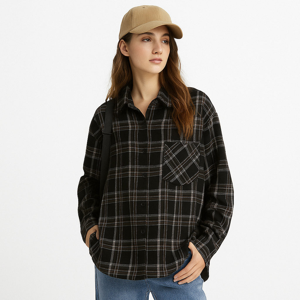 Vintage Oversized Plaid Shirt – Women’s