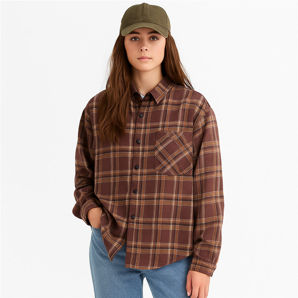 Alpex women's vintage oversized plaid shirt