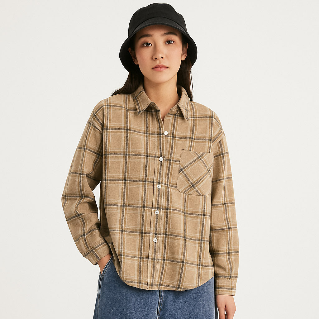 Vintage Oversized Plaid Shirt – Women’s