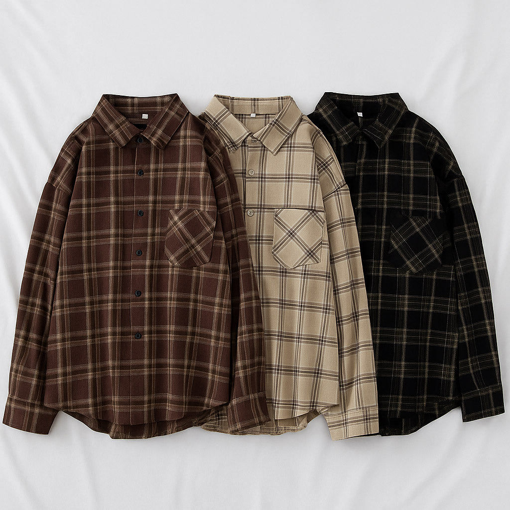 Vintage Oversized Plaid Shirt – Women’s