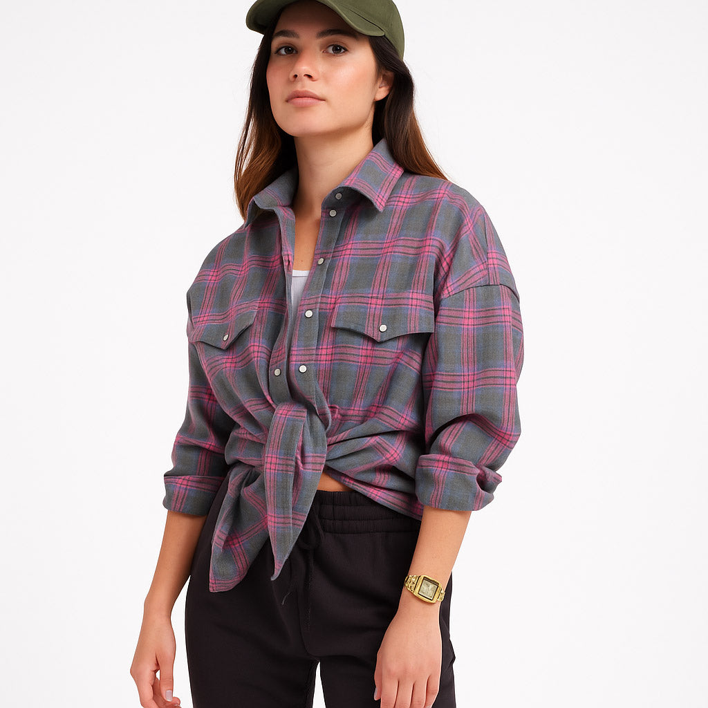 Mueyaruho Oversized Plaid Shirt - Women’s