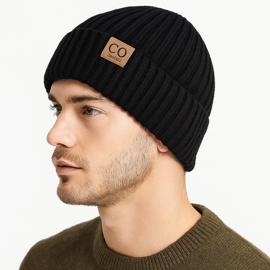 Up Positive fleece-lined knit beanie winter cap