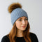 FrostPeak Knit Beanie with Detachable Faux-Fur Pom – Women’s