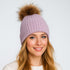 FrostPeak Knit Beanie with Detachable Faux-Fur Pom – Women’s