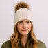 FrostPeak Knit Beanie with Detachable Faux-Fur Pom – Women’s