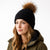FrostPeak Knit Beanie with Detachable Faux-Fur Pom – Women’s