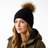 FrostPeak Knit Beanie with Detachable Faux-Fur Pom – Women’s