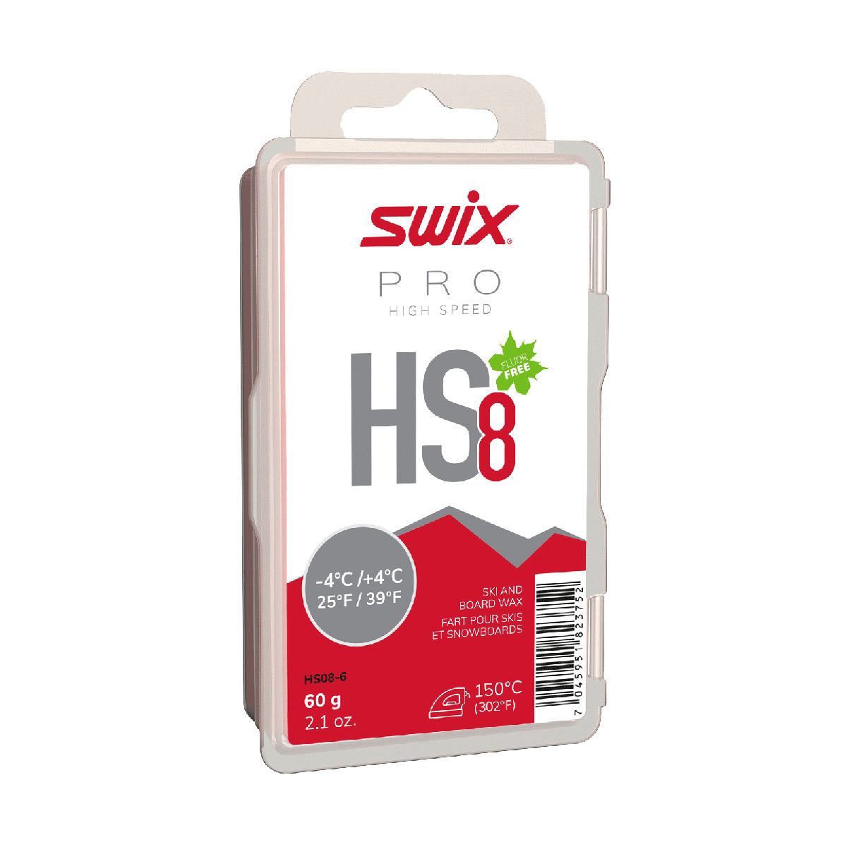 Swix HS8 red ski glide wax -4°C to +4°C
