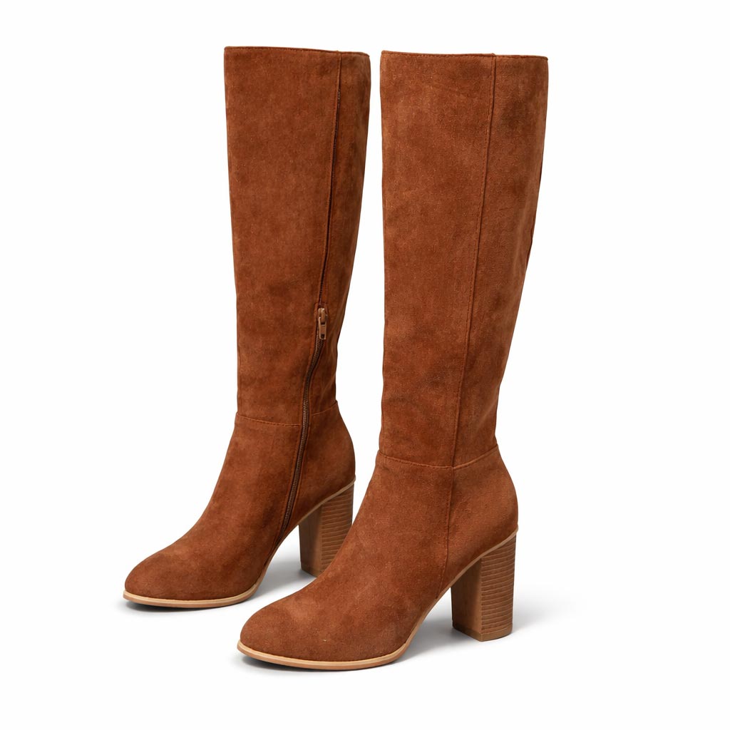 Alpex Alderpass women's suede knee-high block-heel boots