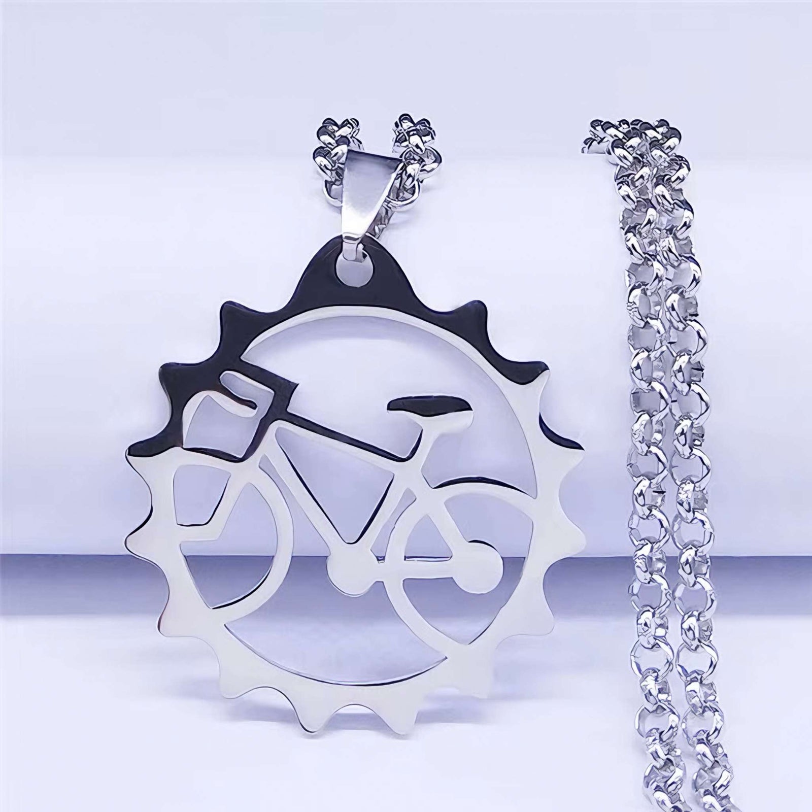 CycloGear Stainless Steel Bicycle Pendant Necklace