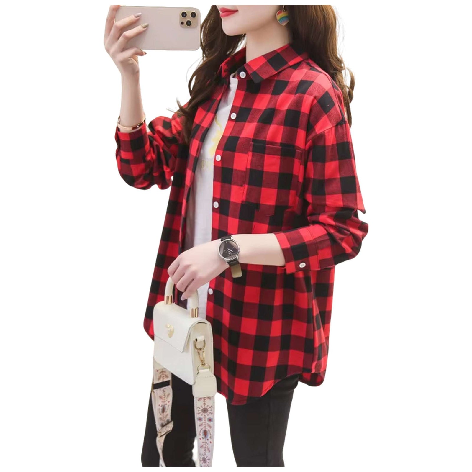 Flannel Plaid Shirt - Women's