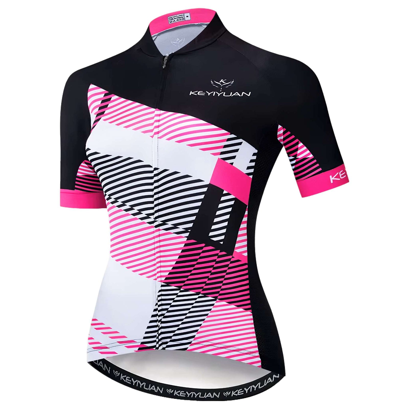 PulseStrike Women's Cycling Jersey – Black/Pink Motion