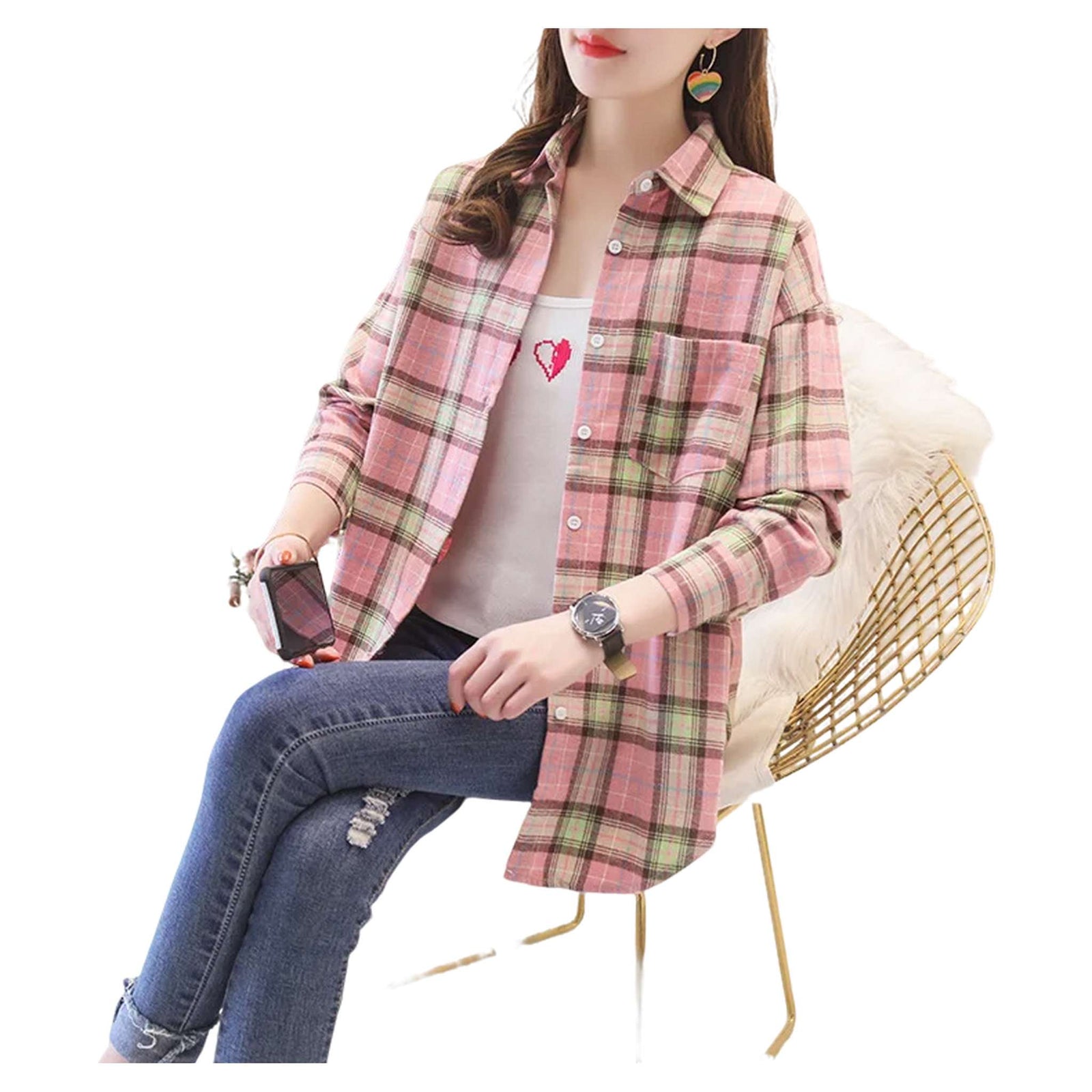 Flannel Plaid Shirt - Women's