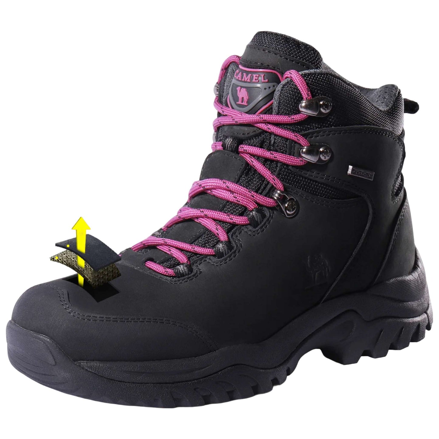 Women's Camel-Tex Waterproof High-Top Hiking Boots – Anti-Slip, Durable Trekking Footwear