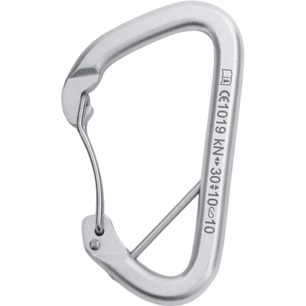 Singing Rock Artwall steel D wiregate carabiner with captive bar