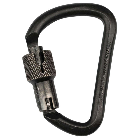 G Series Large D 3AL ANSI Black Carabiner - Triple Lock for Climbing Safety