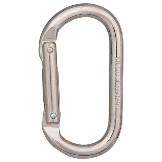 Classic Steel Oval Carabiner – 23kN Nickel Plated for Climbing & Ropes Courses