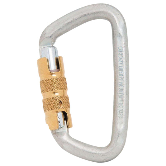 Ultra-Strong Hard Steel Modified D Keylock Carabiner - CE Certified for Climbing Security