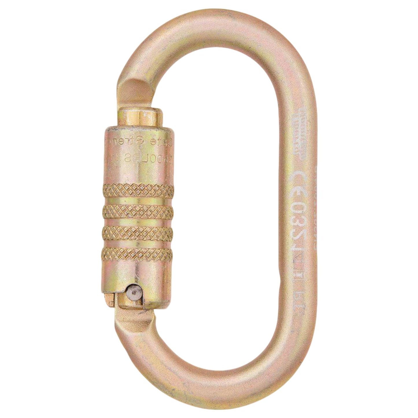 Cypher G Series Oval Carabiner - Triple Lock, ANSI Certified, Yellow Zinc Plated
