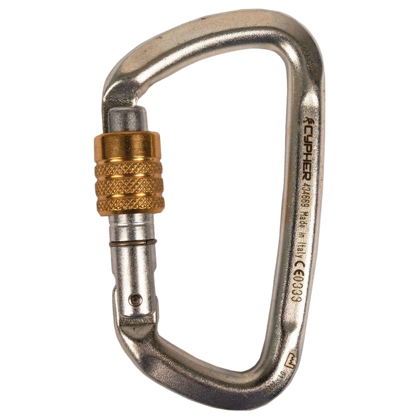 Hard Steel Modified D Key Screw Gate Carabiner - 50kN, CE Certified for Climbing Safety