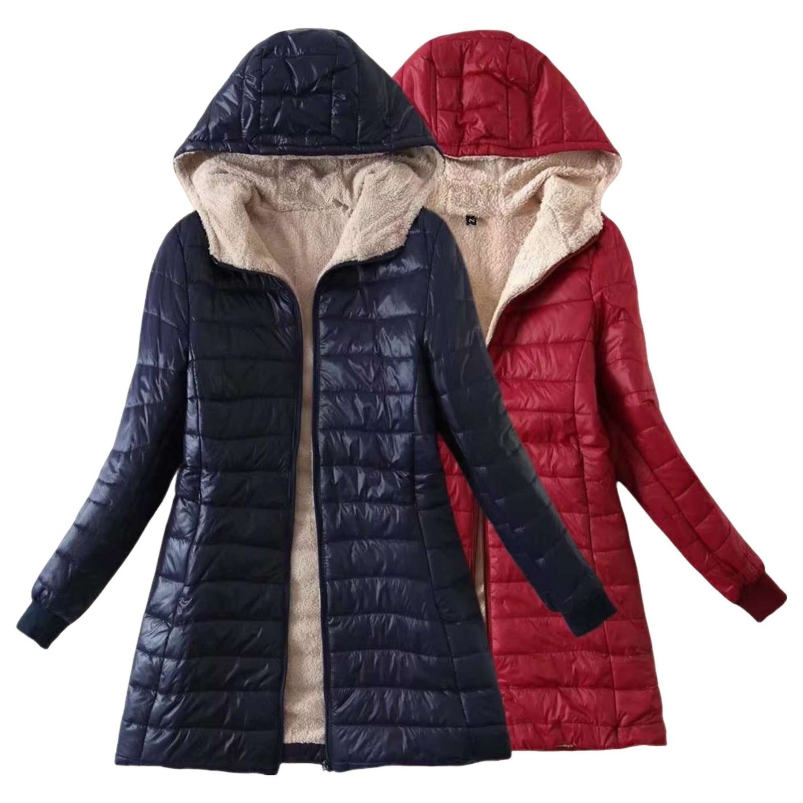 Cozy Autumn Winter Hooded Mid-length Jacket - Women's