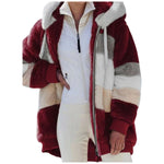 Women's Hooded Cashmere Patchwork Coat