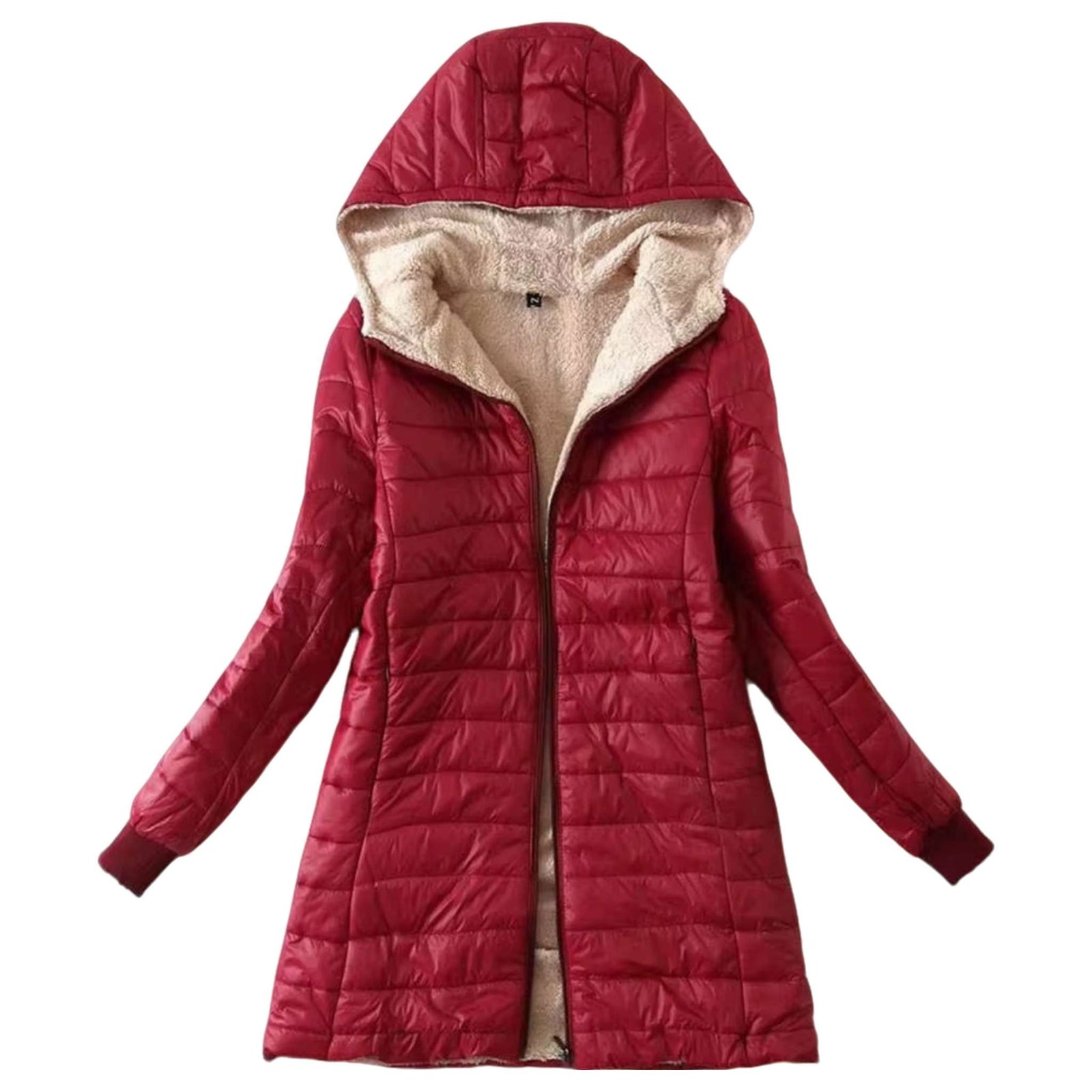 Cozy Autumn Winter Hooded Mid-length Jacket - Women's