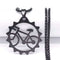 Black Stainless Steel Bike Gear Pendant Necklace