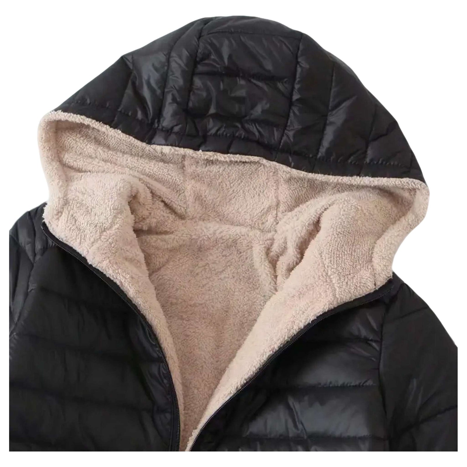 Cozy Autumn Winter Hooded Mid-length Jacket - Women's