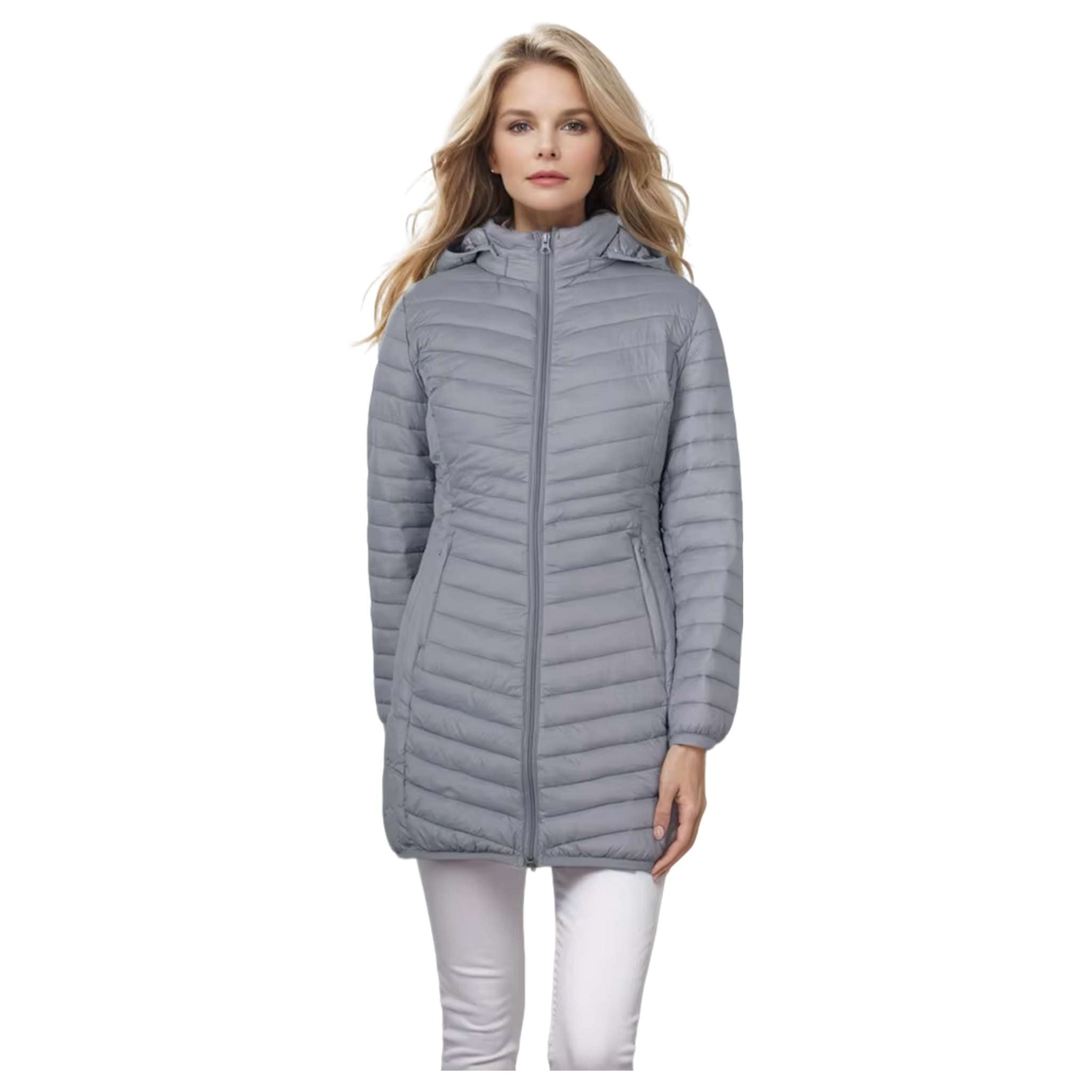 Women's Windproof UltraLight Puffer Coat with Detachable Hood