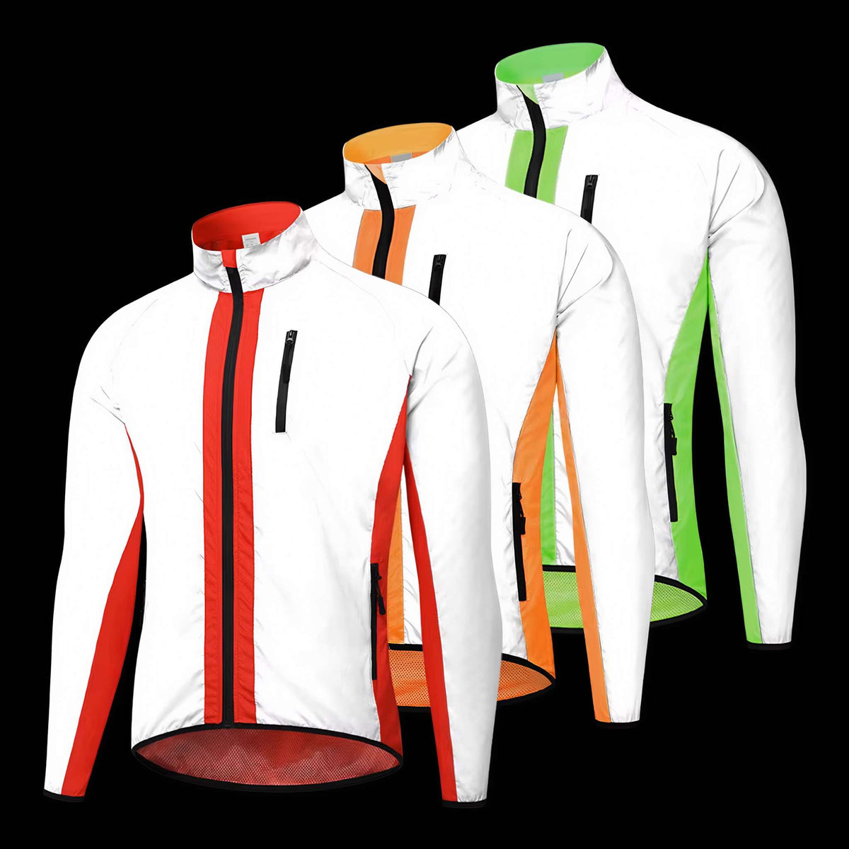 Wosawe men's full reflective cycling jacket