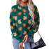 Maple Leaf Jacquard Knit Pullover Sweater