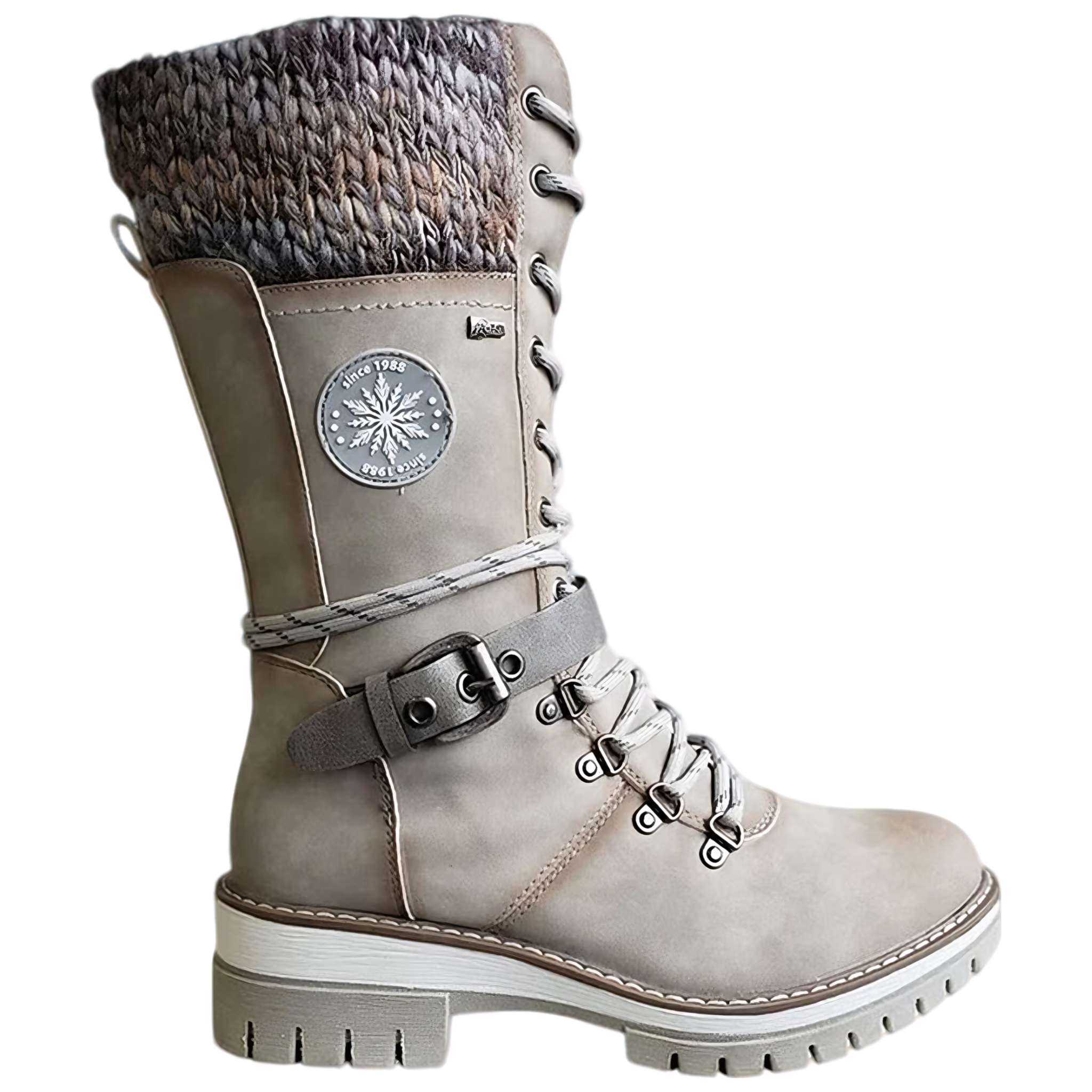 Alpex Women’s Knitted Mid-Calf Winter Boots