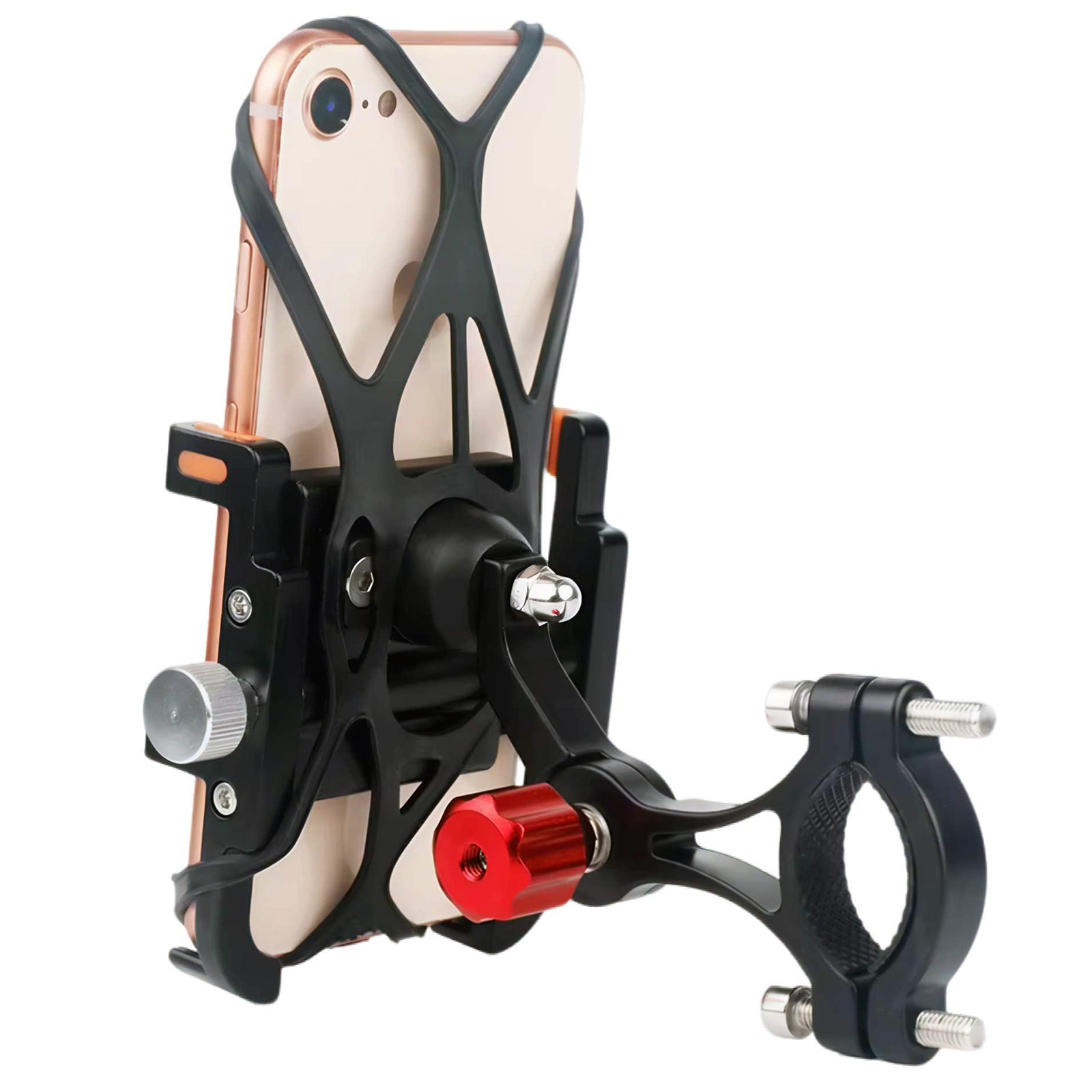 360° Rotatable Alloy Phone Mount - Secure & Versatile GPS Handlebar Bracket for Bikes & Motorcycles