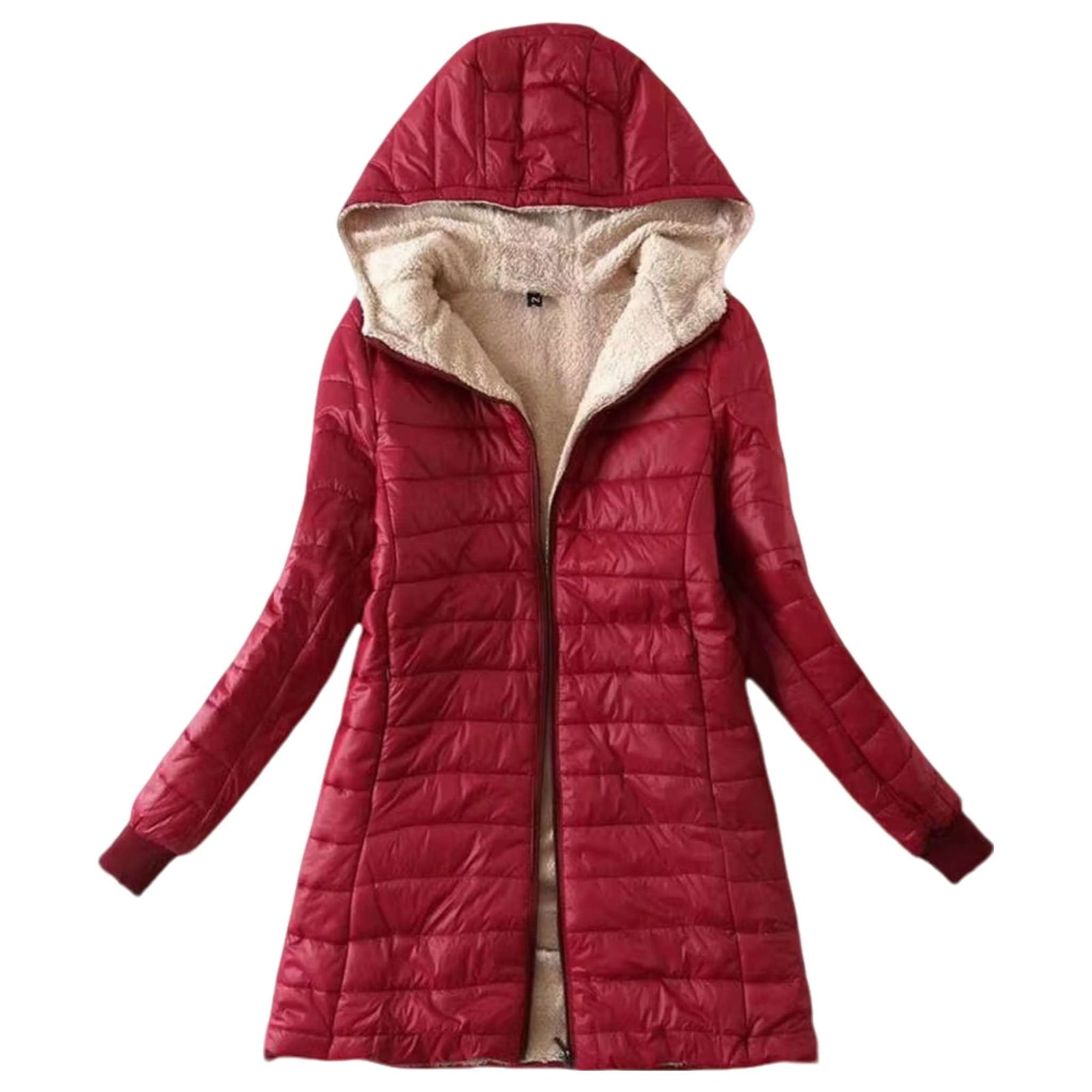 Cozy Autumn Winter Hooded Mid-length Jacket - Women's