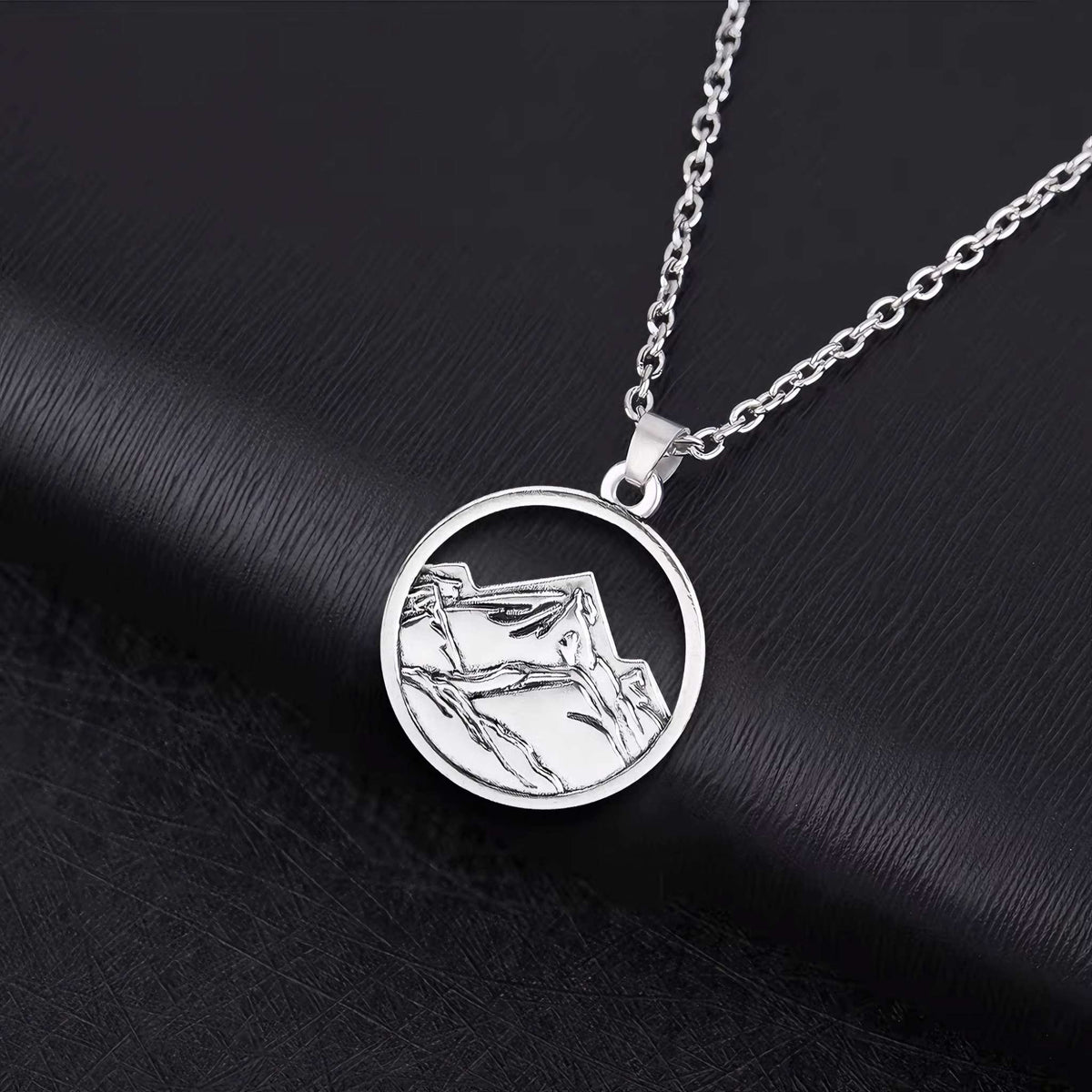 Alpex SummitEdge silver-tone mountain pendant necklace