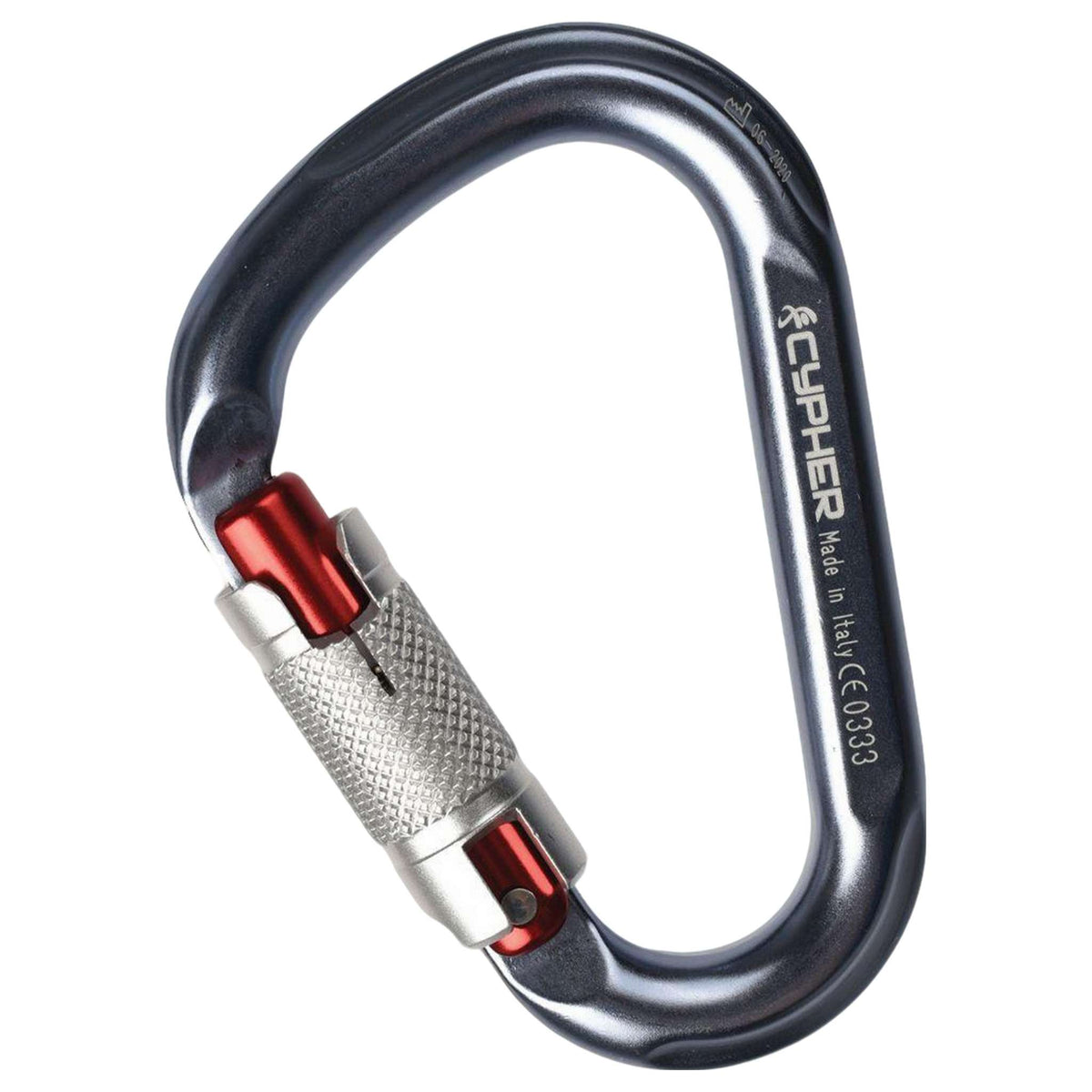 Cypher Sawtooth twist-lock HMS climbing carabiner
