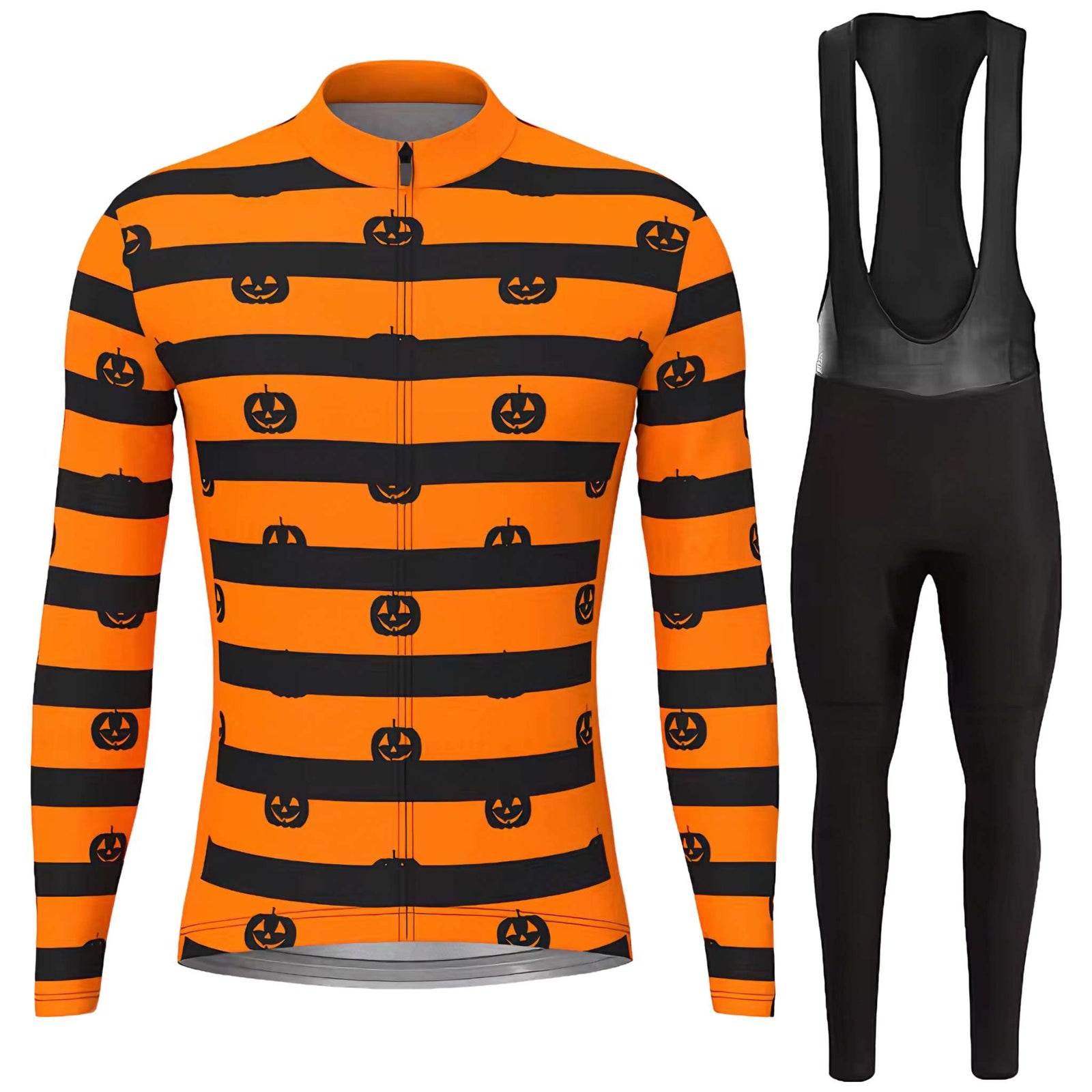 Men's Halloween Thermal Fleece Cycling Jersey Set - Men's