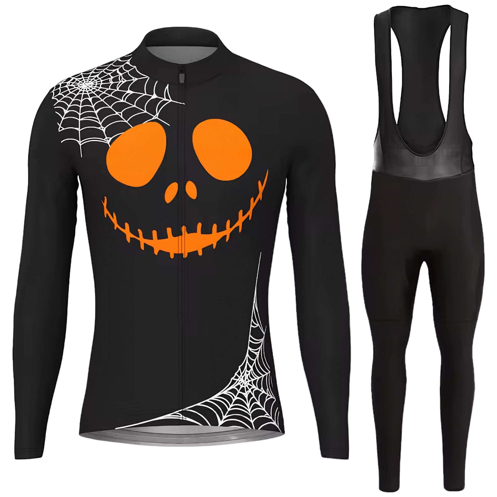 Men's Halloween Thermal Fleece Cycling Jersey Set - Men's