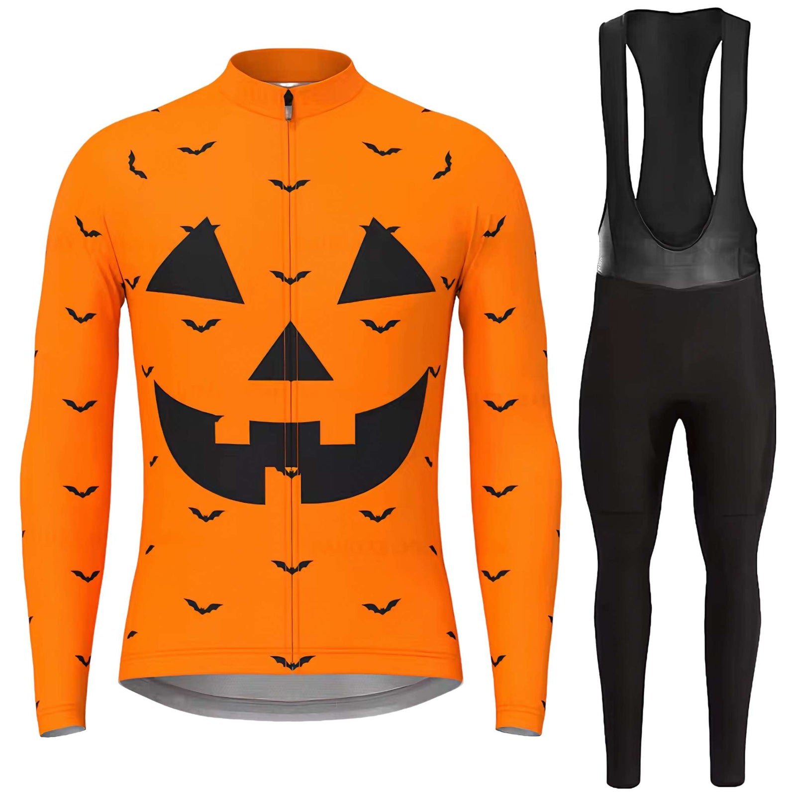 Men's Halloween Thermal Fleece Cycling Jersey Set - Men's