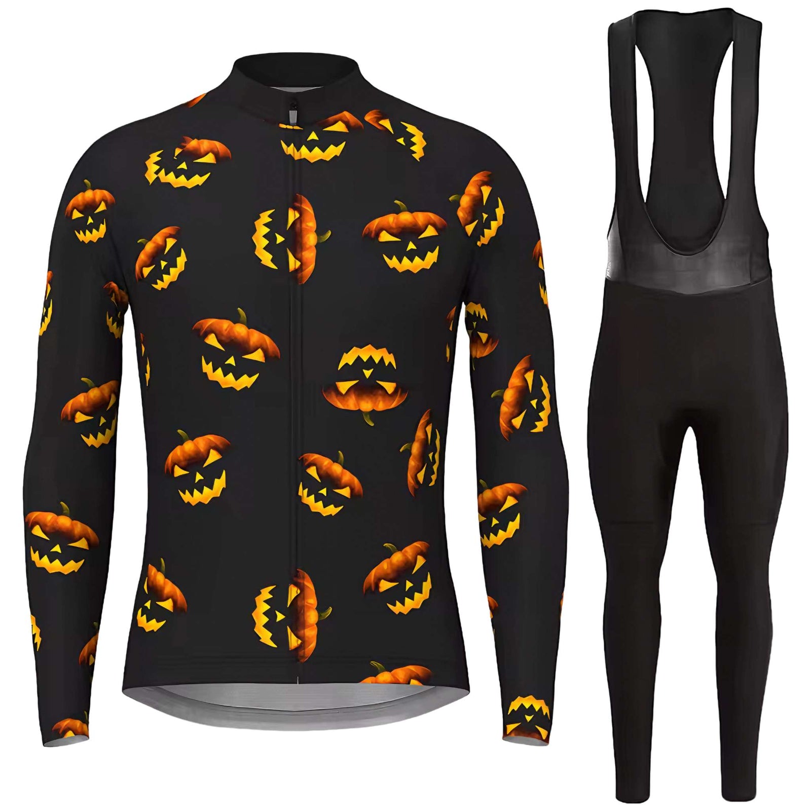 Men's Halloween Thermal Fleece Cycling Jersey Set - Men's