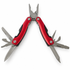 Red and black AceCamp multi tool with its pliers and source-evidenced fold-out implements deployed on a plain surface
