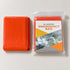 Folded orange bivy cover beside a retail-packed orange example with a printed insert, without a drawstring pouch