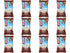 Twelve CLIF Chocolate Brownie bars, arranged in four columns and three rows.
