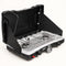Open unlit Coleman Triton+ black two-burner propane stove